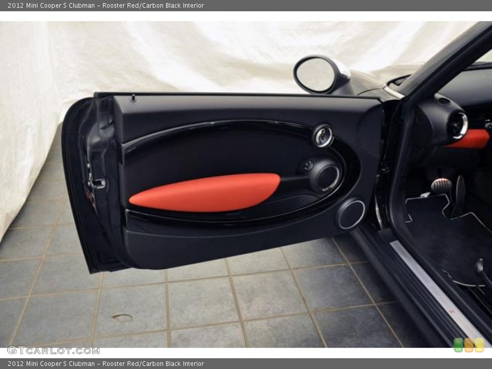 Rooster Red/Carbon Black Interior Door Panel for the 2012 Mini Cooper S Clubman #70590636
