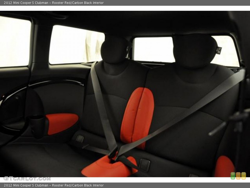 Rooster Red/Carbon Black Interior Rear Seat for the 2012 Mini Cooper S Clubman #70590678