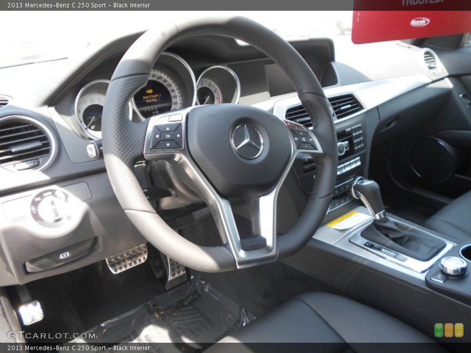 Black Interior Steering Wheel for the 2013 Mercedes-Benz C 250 Sport #70592996