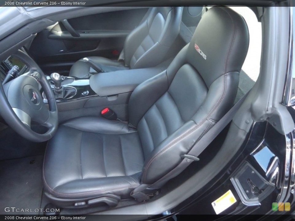 Ebony Interior Front Seat for the 2008 Chevrolet Corvette Z06 #70607685