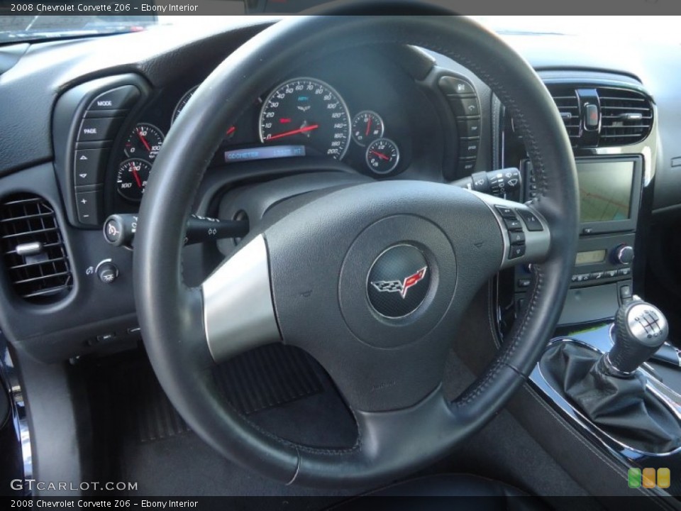 Ebony Interior Steering Wheel for the 2008 Chevrolet Corvette Z06 #70607781