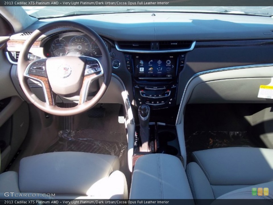 Very Light Platinum/Dark Urban/Cocoa Opus Full Leather Interior Dashboard for the 2013 Cadillac XTS Platinum AWD #70608588