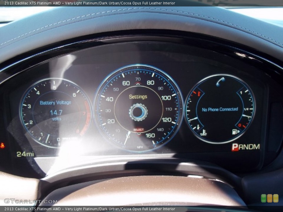Very Light Platinum/Dark Urban/Cocoa Opus Full Leather Interior Gauges for the 2013 Cadillac XTS Platinum AWD #70608630