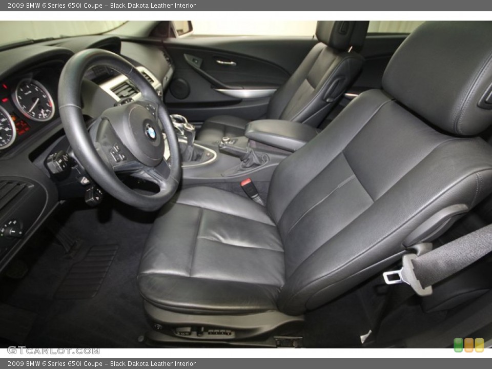 Black Dakota Leather Interior Front Seat for the 2009 BMW 6 Series 650i Coupe #70621774