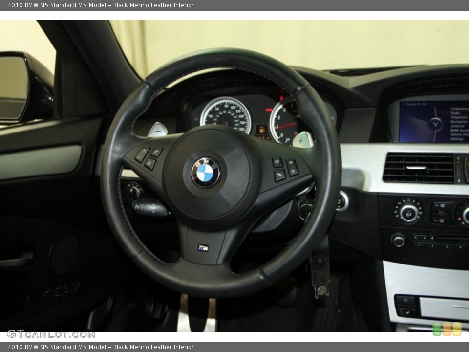 Black Merino Leather Interior Steering Wheel for the 2010 BMW M5  #70630246