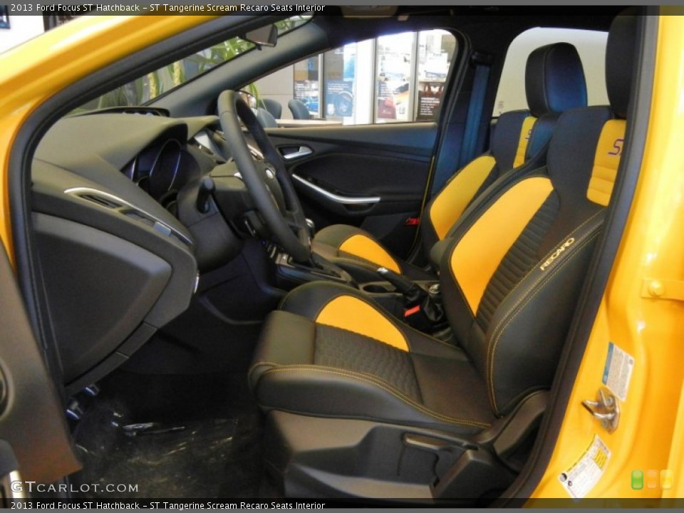 ST Tangerine Scream Recaro Seats Interior Front Seat for the 2013 Ford Focus ST Hatchback #70632306