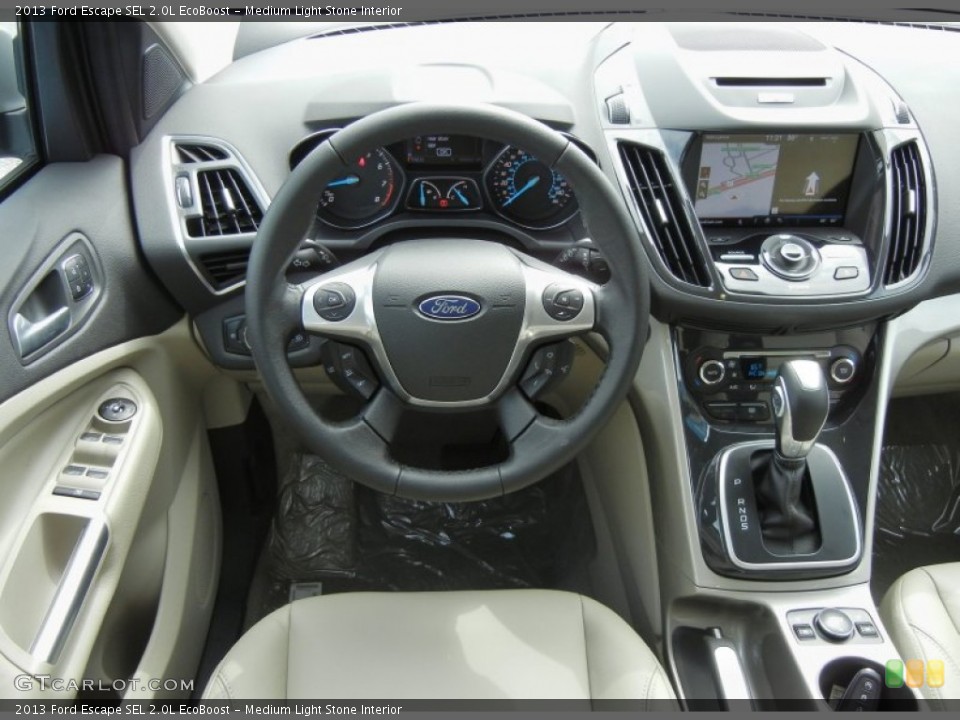 Medium Light Stone Interior Dashboard for the 2013 Ford Escape SEL 2.0L EcoBoost #70632580