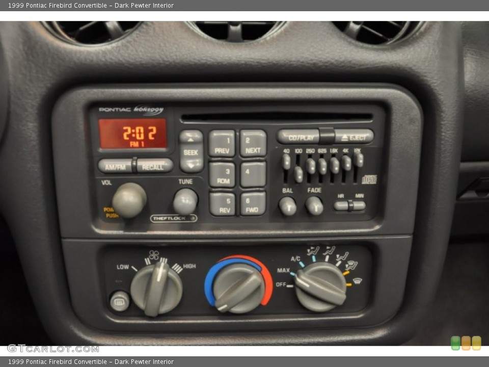 Dark Pewter Interior Controls for the 1999 Pontiac Firebird Convertible #70633678