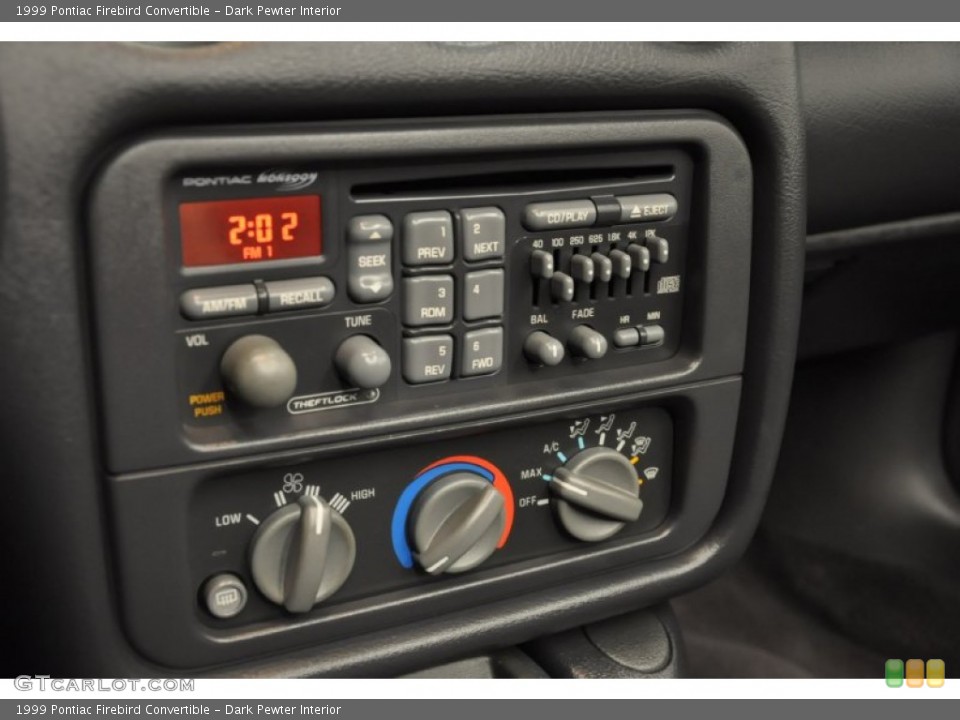 Dark Pewter Interior Controls for the 1999 Pontiac Firebird Convertible #70633687