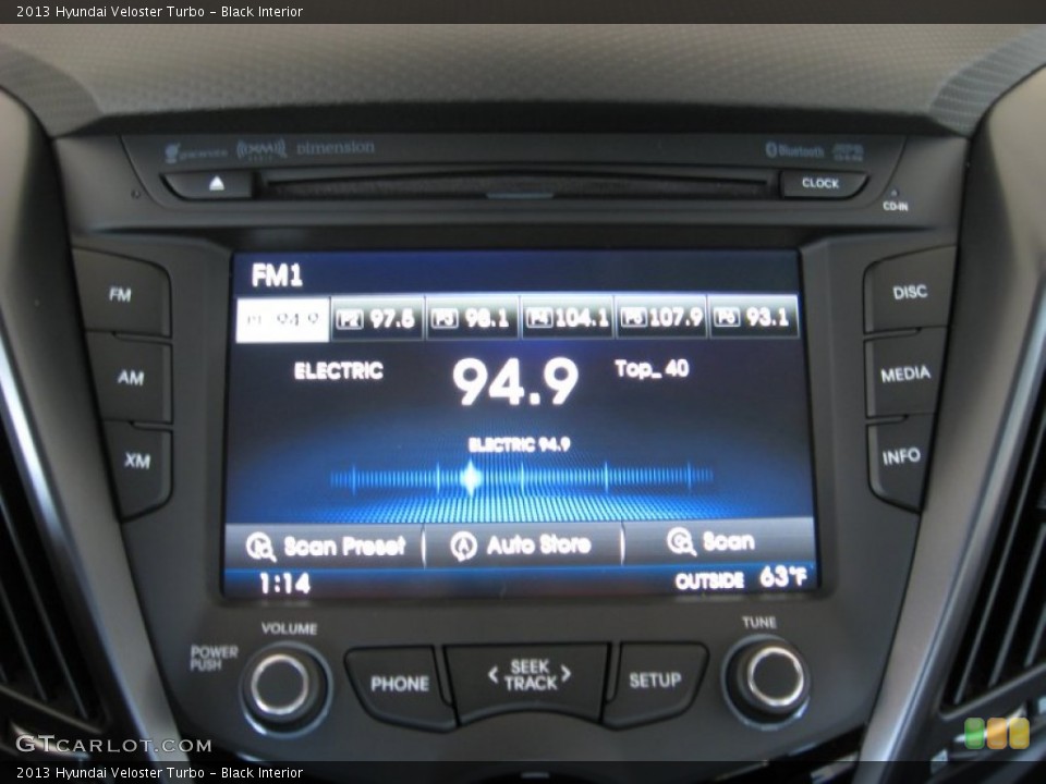 Black Interior Audio System for the 2013 Hyundai Veloster Turbo #70643263
