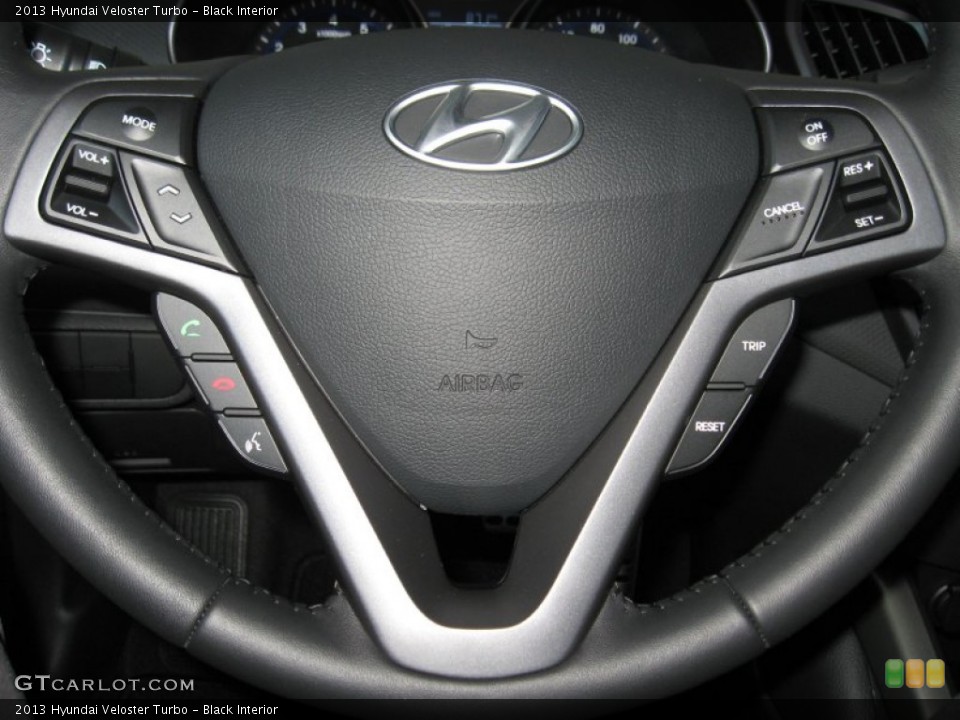 Black Interior Steering Wheel for the 2013 Hyundai Veloster Turbo #70643290