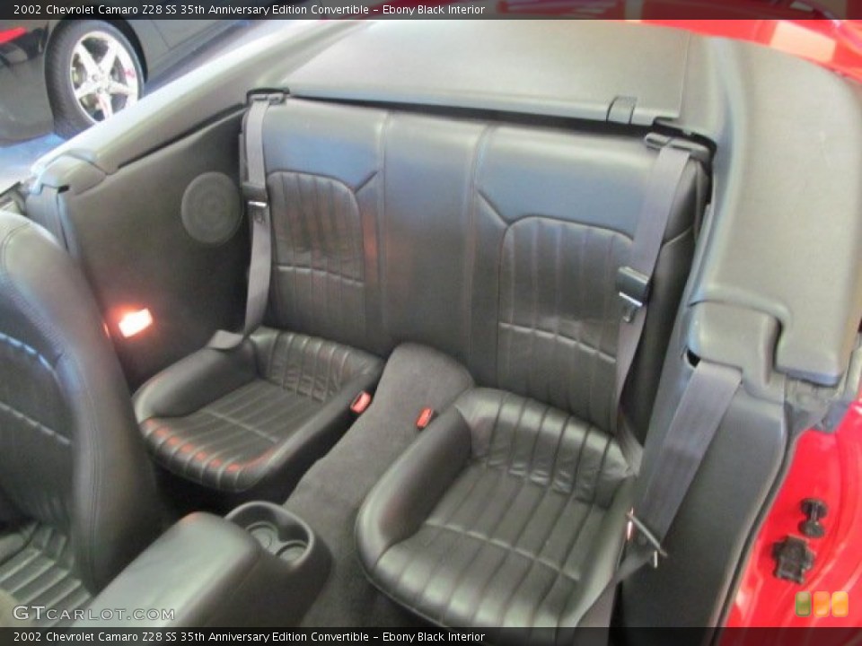 Ebony Black Interior Rear Seat for the 2002 Chevrolet Camaro Z28 SS 35th Anniversary Edition Convertible #70649035