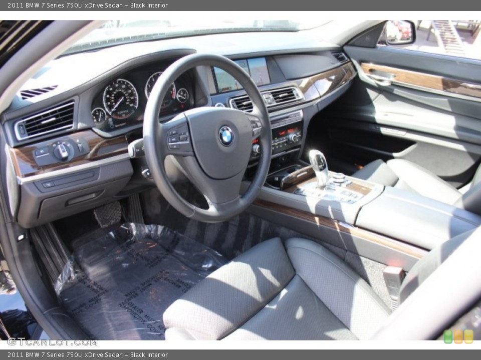Black Interior Prime Interior for the 2011 BMW 7 Series 750Li xDrive Sedan #70652785