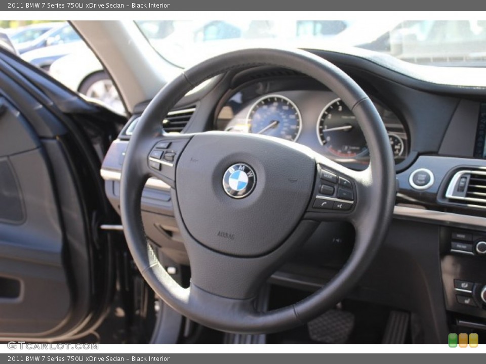 Black Interior Steering Wheel for the 2011 BMW 7 Series 750Li xDrive Sedan #70652836