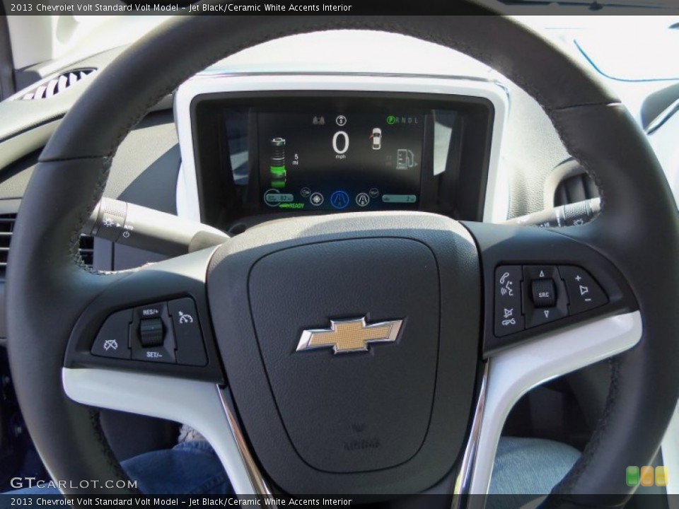 Jet Black/Ceramic White Accents Interior Steering Wheel for the 2013 Chevrolet Volt  #70653955