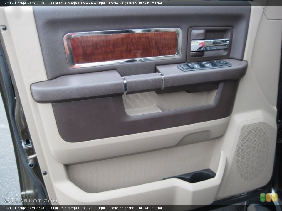 Light Pebble Beige/Bark Brown Interior Door Panel for the 2012 Dodge Ram 2500 HD Laramie Mega Cab 4x4 #70685194