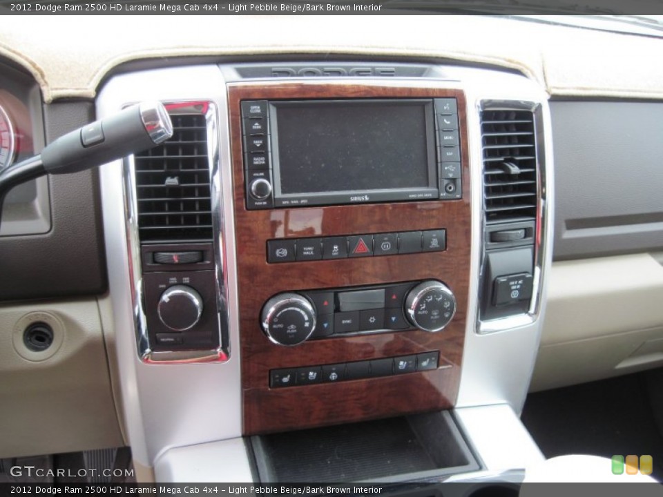 Light Pebble Beige/Bark Brown Interior Controls for the 2012 Dodge Ram 2500 HD Laramie Mega Cab 4x4 #70685209