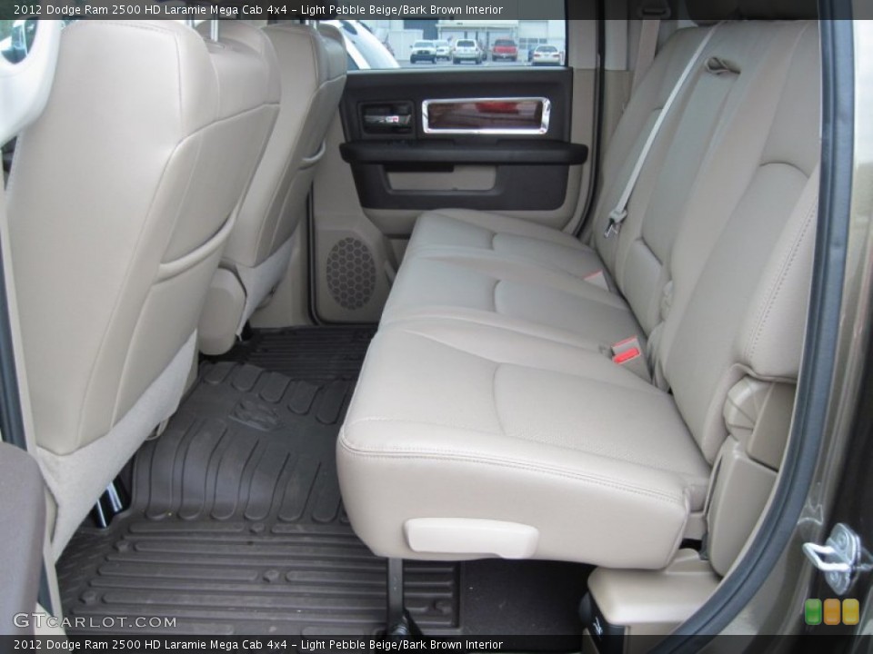 Light Pebble Beige/Bark Brown Interior Rear Seat for the 2012 Dodge Ram 2500 HD Laramie Mega Cab 4x4 #70685215
