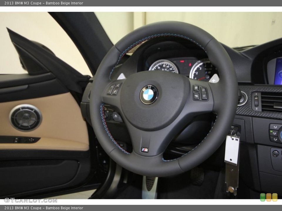 Bamboo Beige Interior Steering Wheel for the 2013 BMW M3 Coupe #70690946