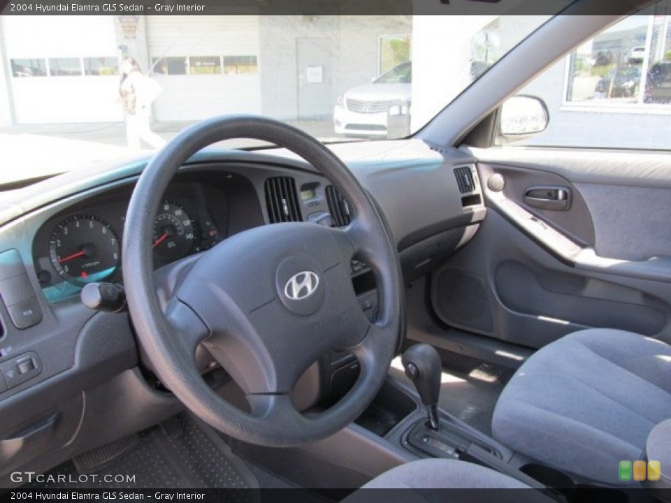 Gray Interior Steering Wheel for the 2004 Hyundai Elantra GLS Sedan #70691542