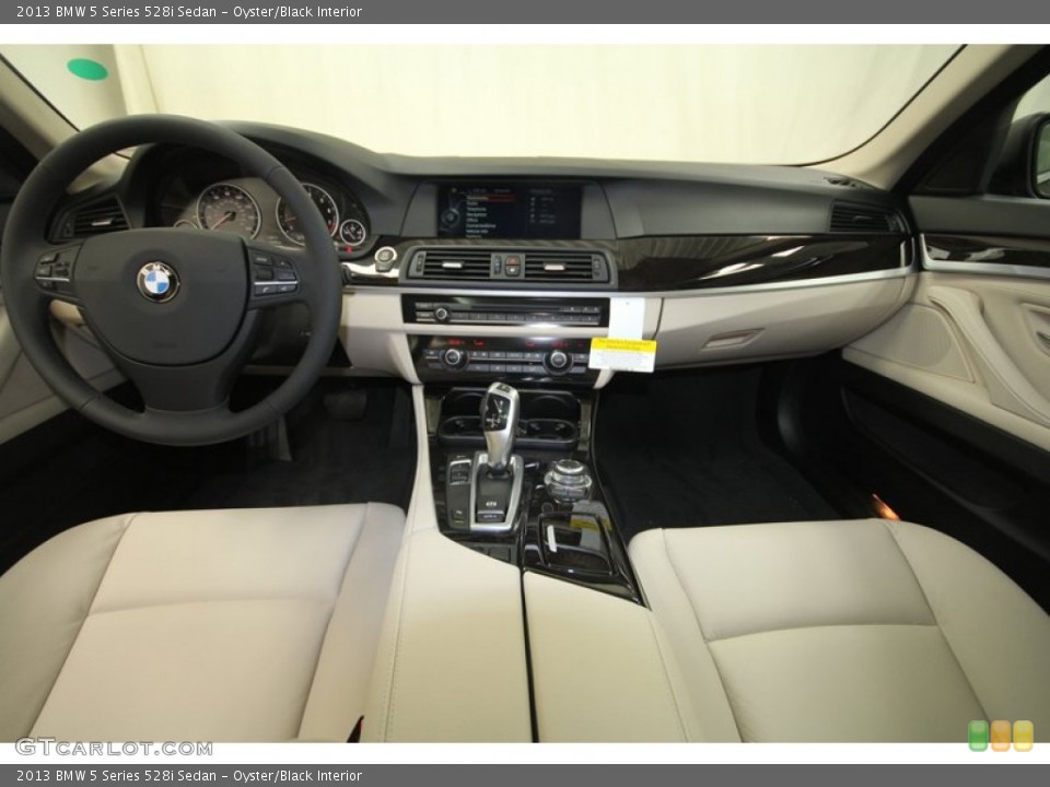 Oyster/Black Interior Dashboard for the 2013 BMW 5 Series 528i Sedan #70695107