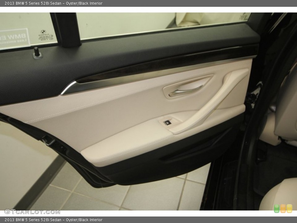 Oyster/Black Interior Door Panel for the 2013 BMW 5 Series 528i Sedan #70695299