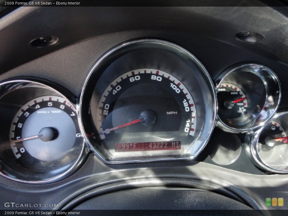 Ebony Interior Gauges for the 2009 Pontiac G6 V6 Sedan #70700135
