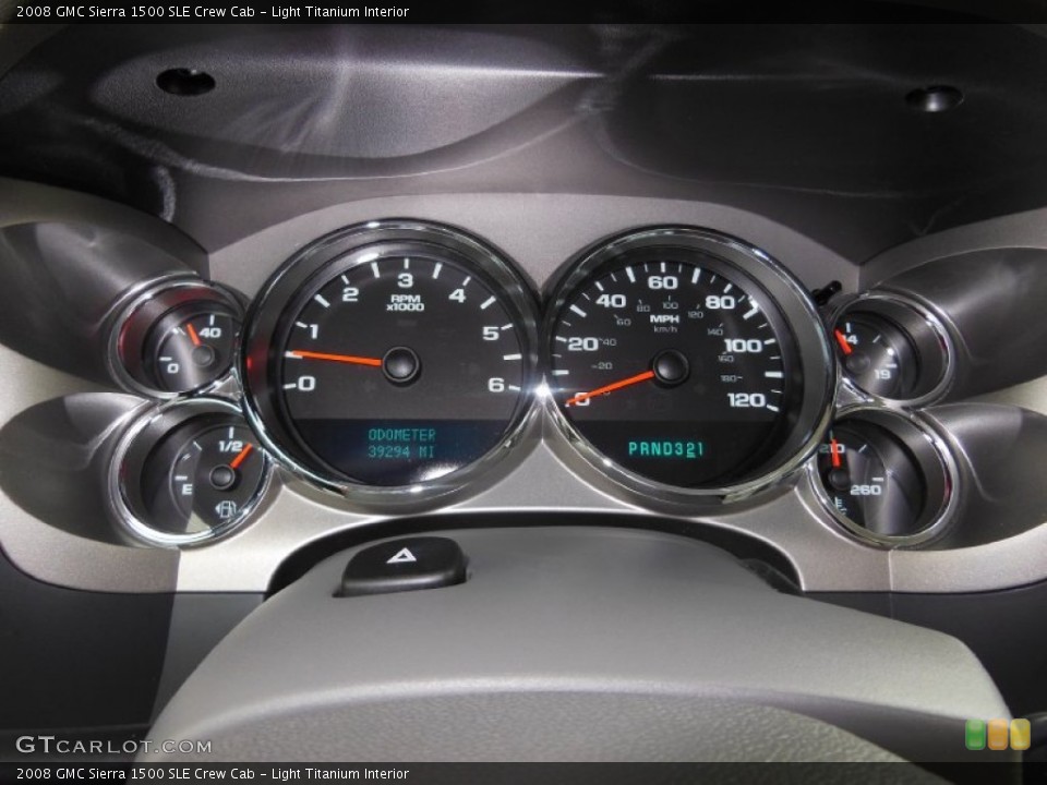 Light Titanium Interior Gauges for the 2008 GMC Sierra 1500 SLE Crew Cab #70701290