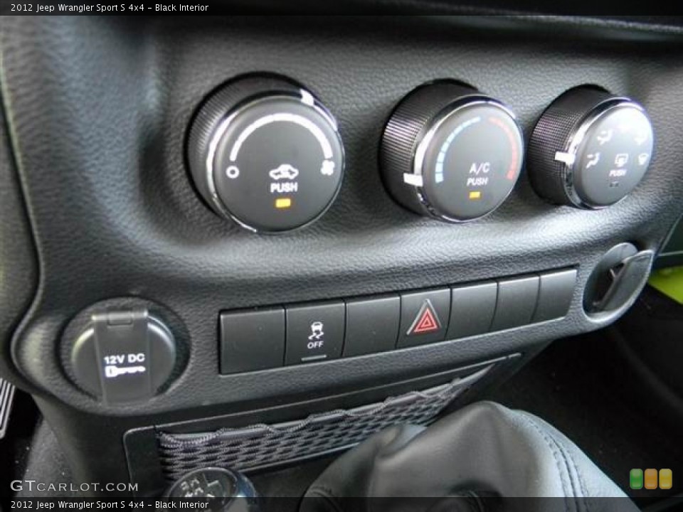 Black Interior Controls for the 2012 Jeep Wrangler Sport S 4x4 #70705955