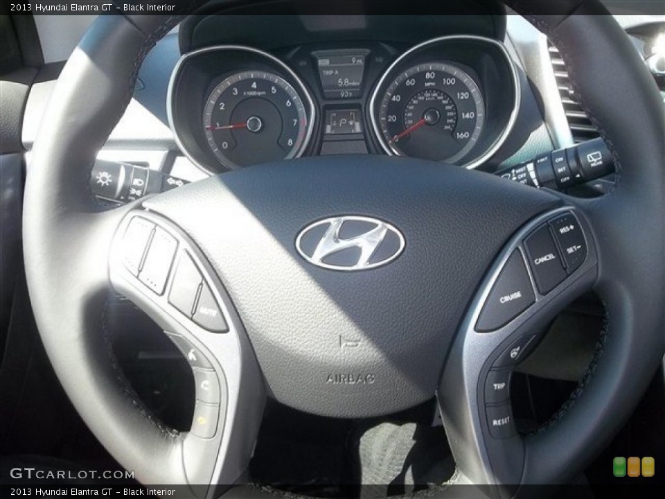 Black Interior Steering Wheel for the 2013 Hyundai Elantra GT #70707059