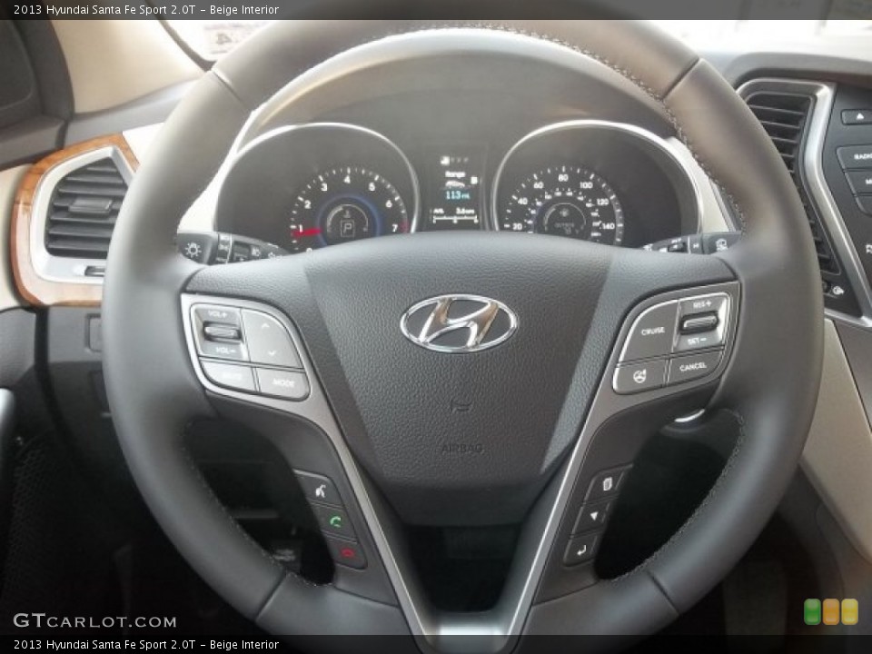 Beige Interior Steering Wheel for the 2013 Hyundai Santa Fe Sport 2.0T #70708910