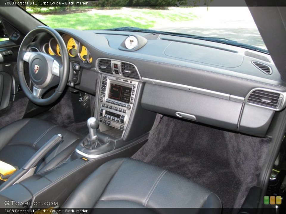 Black Interior Dashboard for the 2008 Porsche 911 Turbo Coupe #70712123