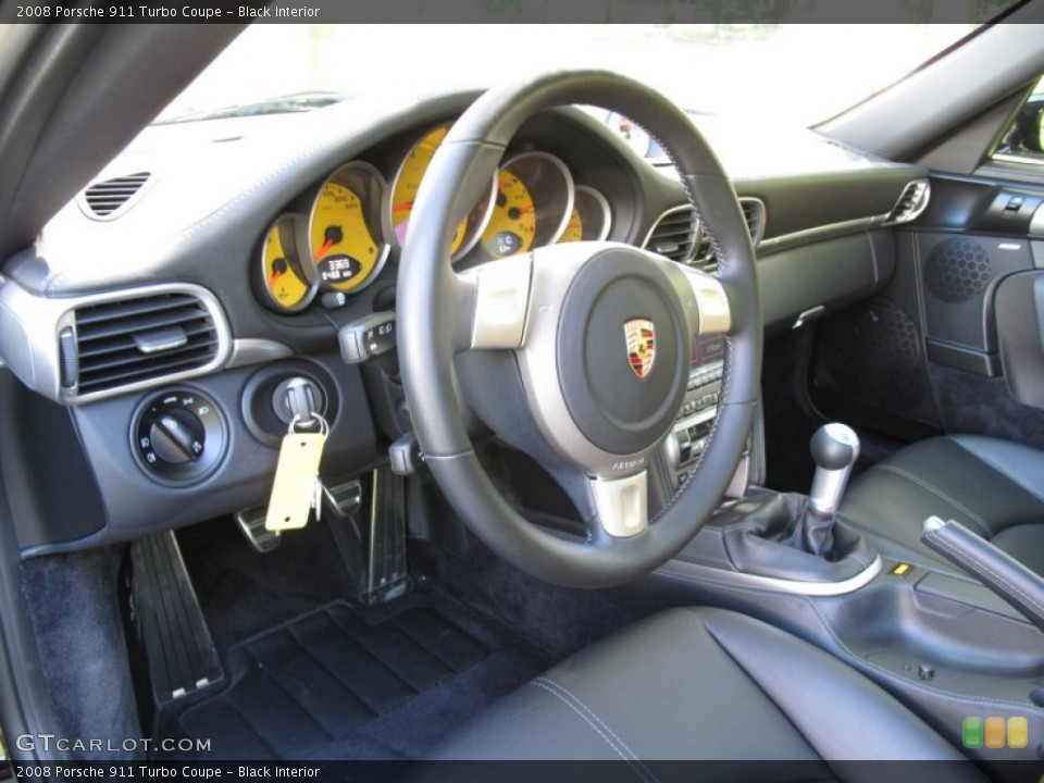 Black Interior Steering Wheel for the 2008 Porsche 911 Turbo Coupe #70712132