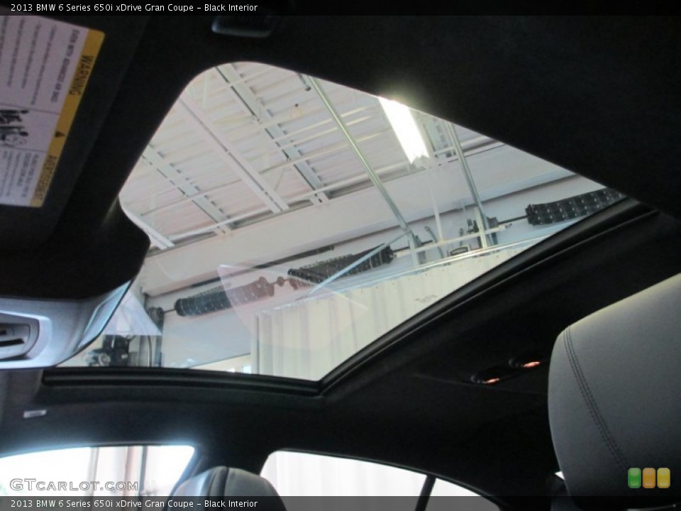 Black Interior Sunroof for the 2013 BMW 6 Series 650i xDrive Gran Coupe #70714436