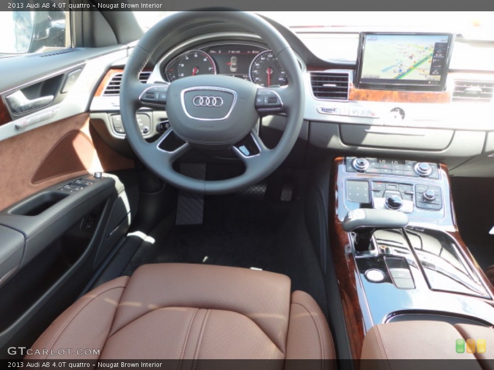 Nougat Brown Interior Dashboard for the 2013 Audi A8 4.0T quattro #70724339