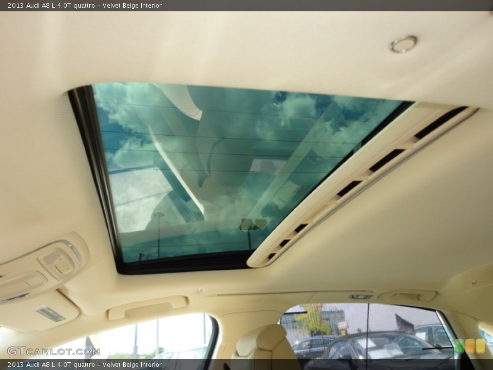 Velvet Beige Interior Sunroof for the 2013 Audi A8 L 4.0T quattro #70724450