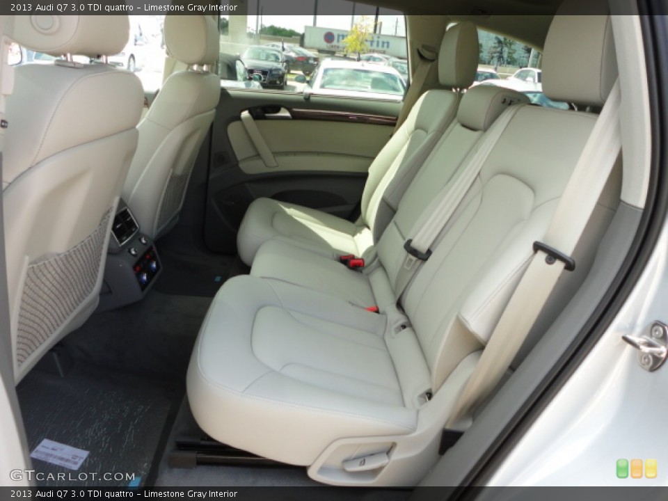 Limestone Gray Interior Rear Seat for the 2013 Audi Q7 3.0 TDI quattro #70724627