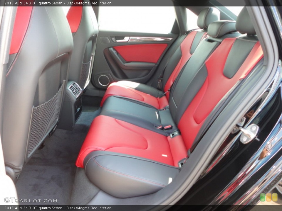 Black/Magma Red Interior Rear Seat for the 2013 Audi S4 3.0T quattro Sedan #70724723