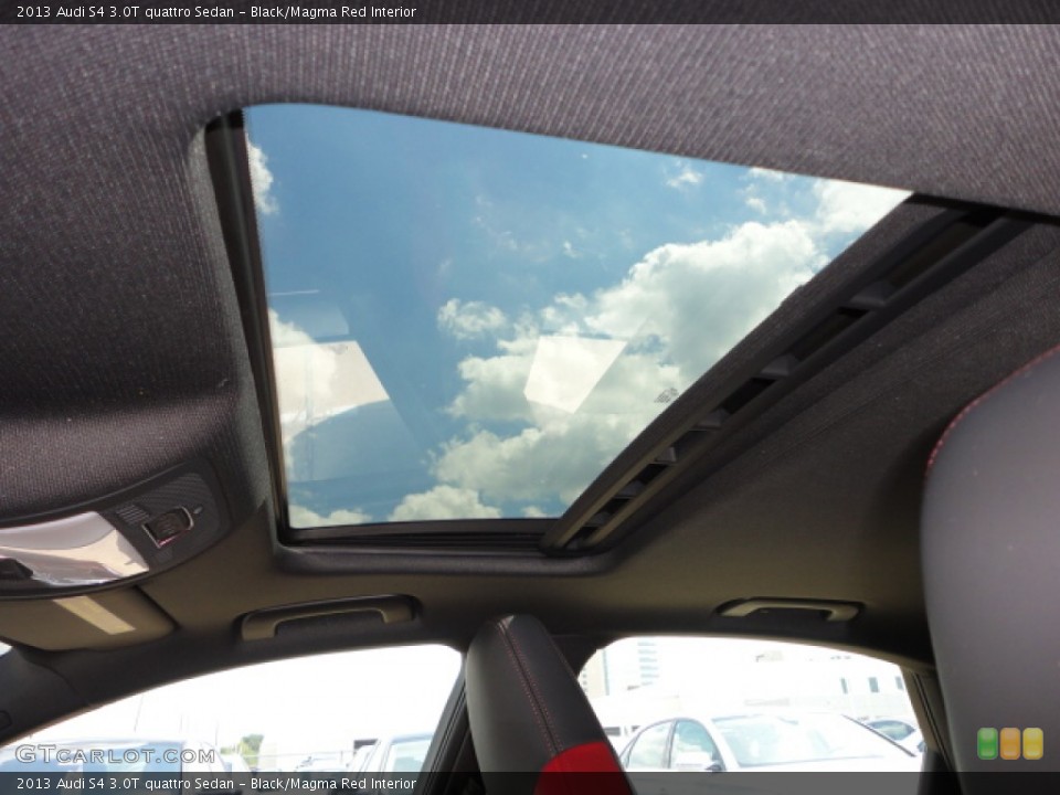 Black/Magma Red Interior Sunroof for the 2013 Audi S4 3.0T quattro Sedan #70724741