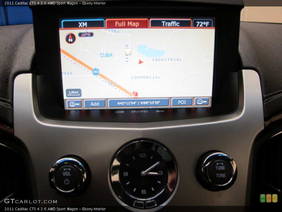 Ebony Interior Navigation for the 2011 Cadillac CTS 4 3.6 AWD Sport Wagon #70728308