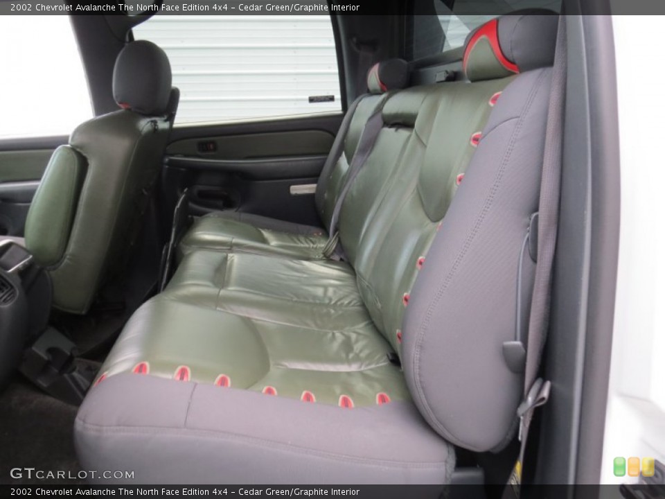 Cedar Green/Graphite Interior Rear Seat for the 2002 Chevrolet Avalanche The North Face Edition 4x4 #70728557