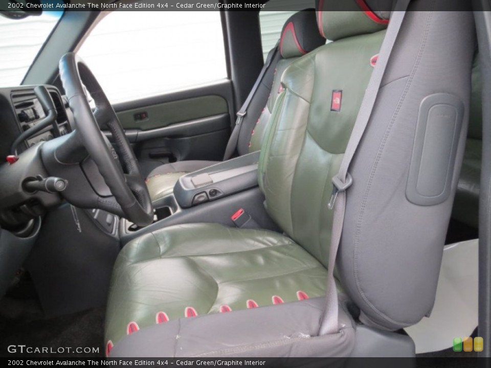 Cedar Green/Graphite Interior Front Seat for the 2002 Chevrolet Avalanche The North Face Edition 4x4 #70728584