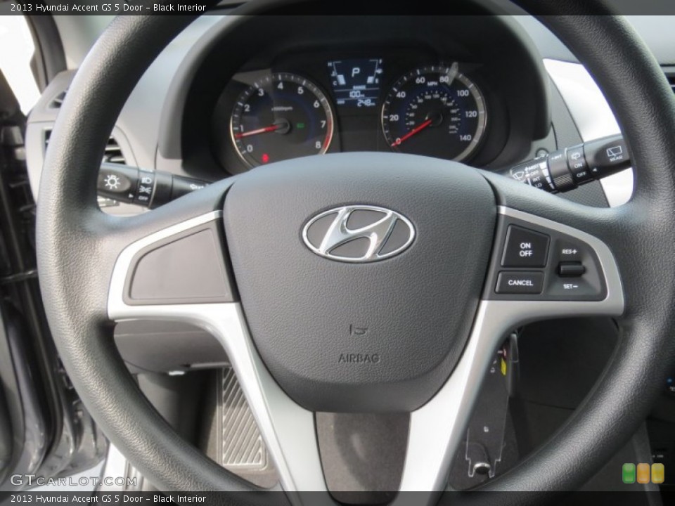 Black Interior Steering Wheel for the 2013 Hyundai Accent GS 5 Door #70729922