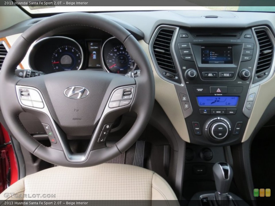 Beige Interior Dashboard for the 2013 Hyundai Santa Fe Sport 2.0T #70731104