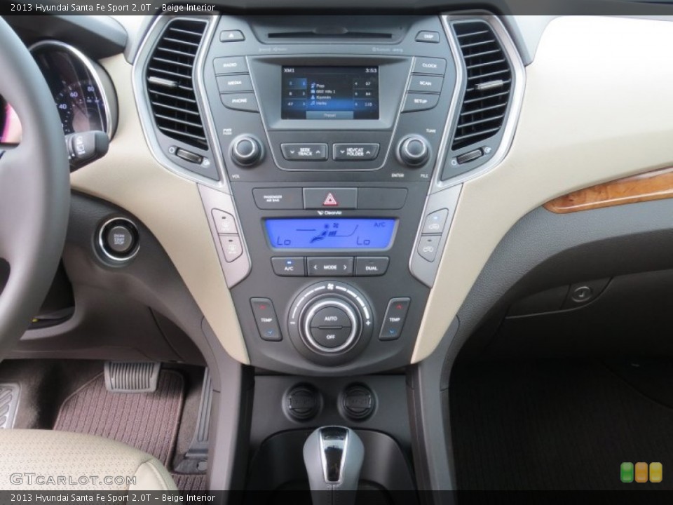 Beige Interior Controls for the 2013 Hyundai Santa Fe Sport 2.0T #70731114
