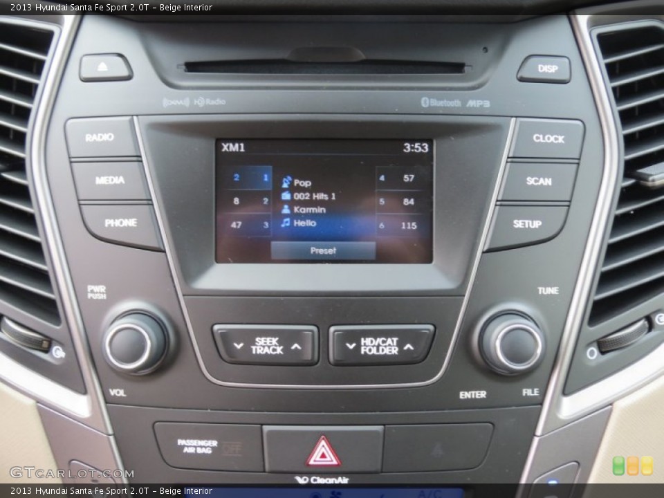 Beige Interior Controls for the 2013 Hyundai Santa Fe Sport 2.0T #70731125