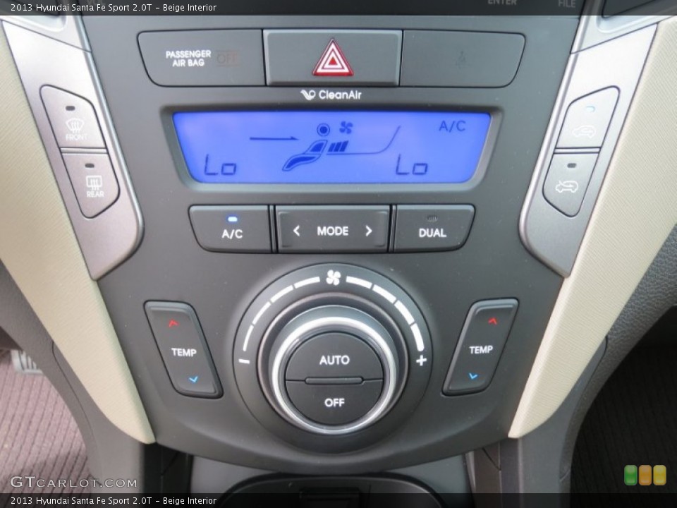 Beige Interior Controls for the 2013 Hyundai Santa Fe Sport 2.0T #70731131