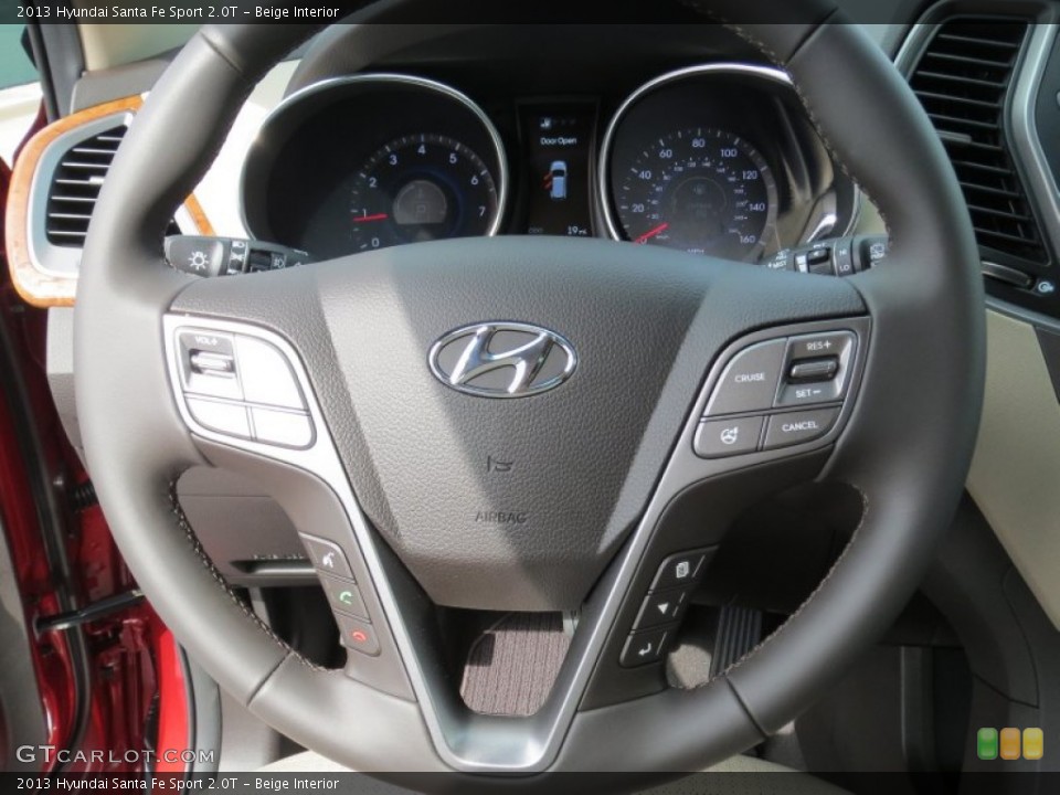Beige Interior Steering Wheel for the 2013 Hyundai Santa Fe Sport 2.0T #70731170