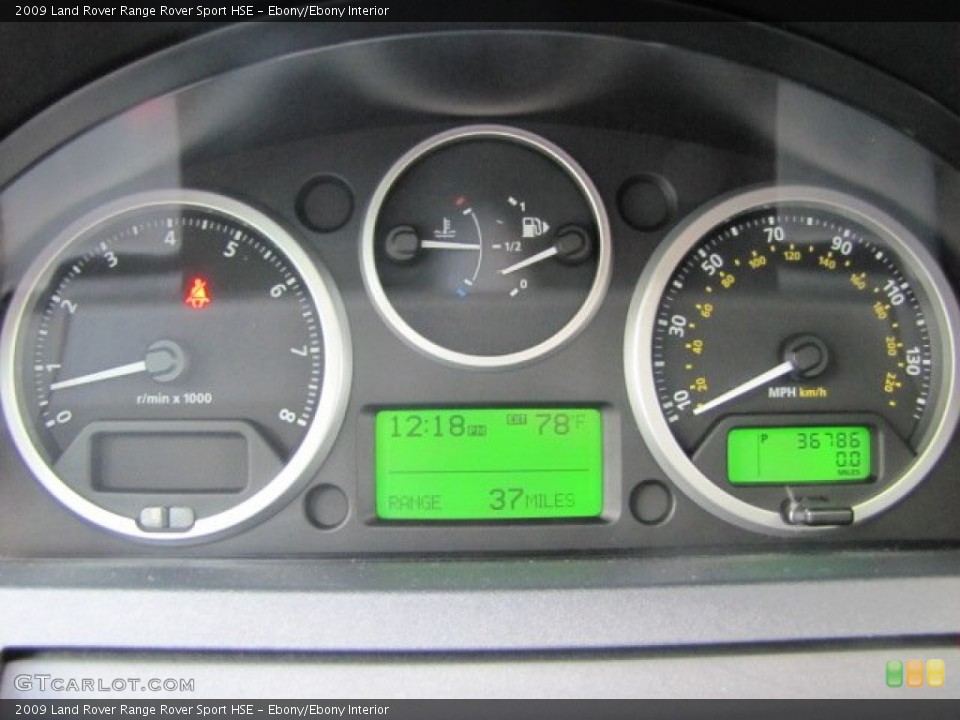 Ebony/Ebony Interior Gauges for the 2009 Land Rover Range Rover Sport HSE #70731179