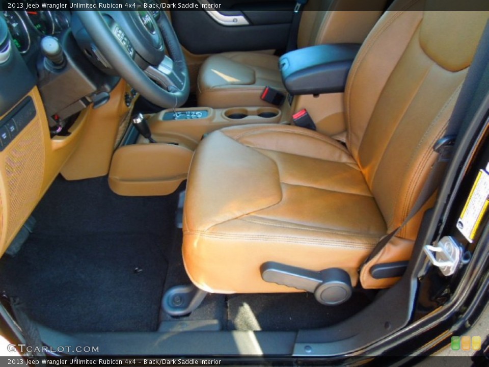Black/Dark Saddle Interior Front Seat for the 2013 Jeep Wrangler Unlimited Rubicon 4x4 #70754372